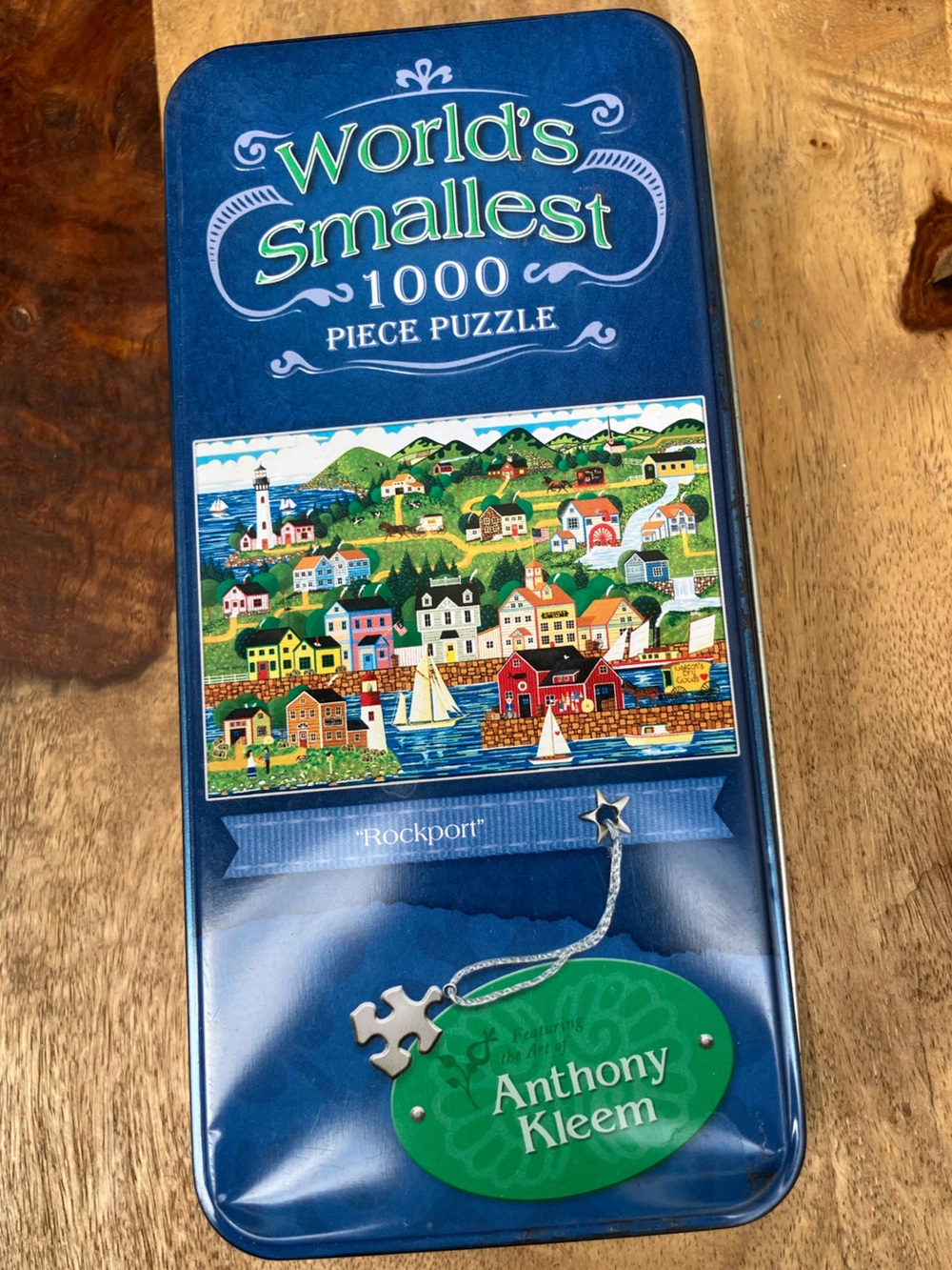 Anthony Kleem "Rockport" puzzle coastal village Americana 1000 pc mini NWT
